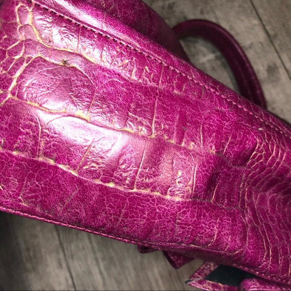 Jessica Simpson Retro Structured Textured Clasp Purse Dark Pink FLAWS Y2K - Picture 7 of 16